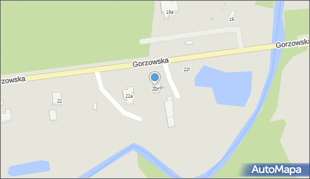 Skwierzyna, Gorzowska, 22c, mapa Skwierzyna