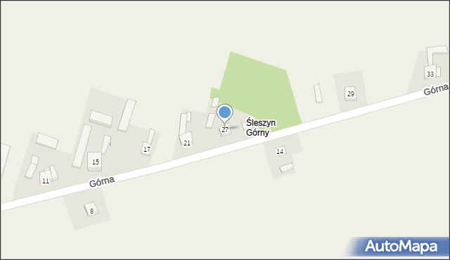 Śleszyn, Górna, 27, mapa Śleszyn