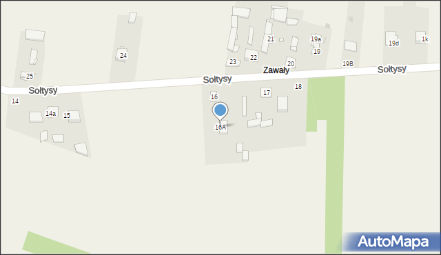 Sołtysy, Gościniec, 16A, mapa Sołtysy