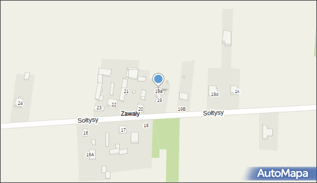 Sołtysy, Gościniec, 19a, mapa Sołtysy