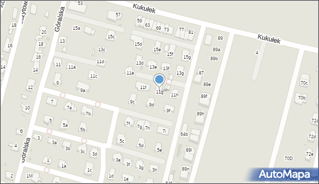 Sosnowiec, Góralska, 11g, mapa Sosnowca