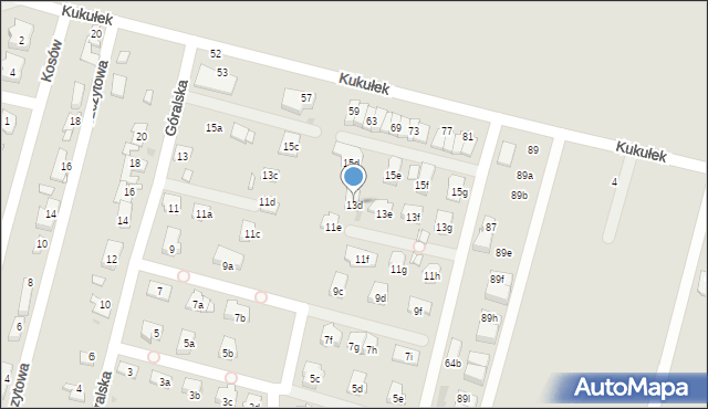 Sosnowiec, Góralska, 13d, mapa Sosnowca