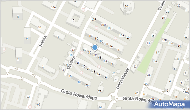 Sosnowiec, Gospodarcza, 6C, mapa Sosnowca
