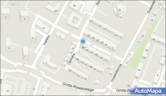 Sosnowiec, Gospodarcza, 6E, mapa Sosnowca