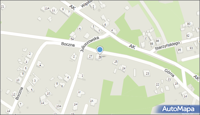 Sosnowiec, Górna, 26, mapa Sosnowca