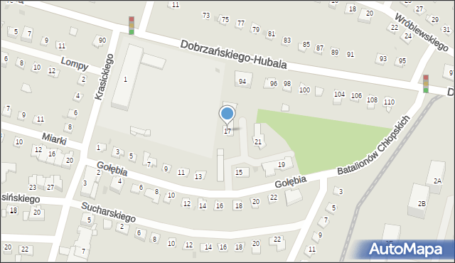 Sosnowiec, Gołębia, 17, mapa Sosnowca