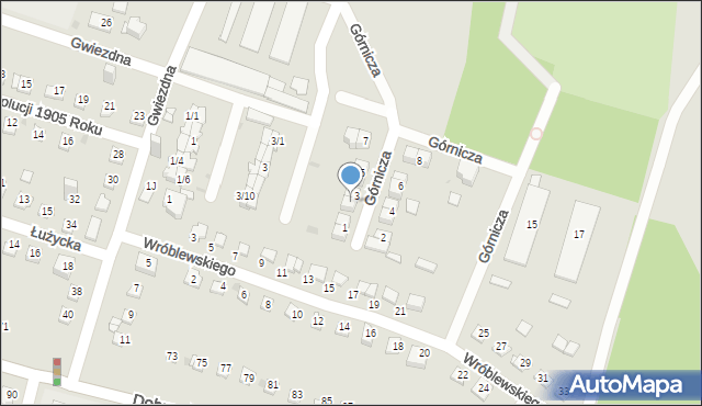 Sosnowiec, Górnicza, 3/1, mapa Sosnowca