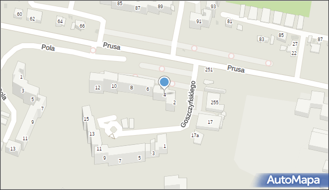Sosnowiec, Goszczyńskiego Seweryna, 4, mapa Sosnowca