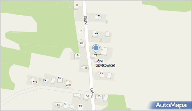 Spytkowice, Górki, 79, mapa Spytkowice