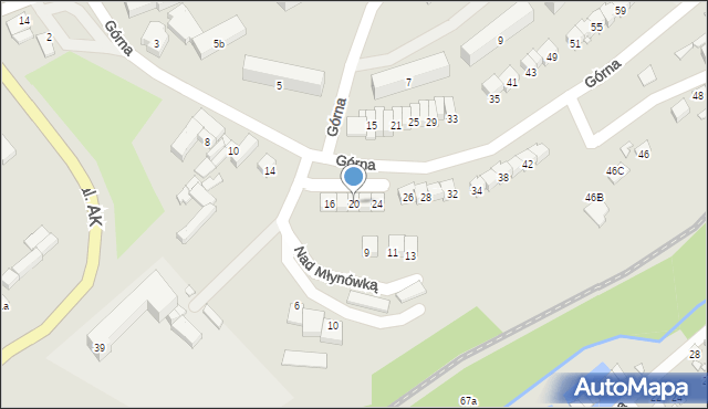 Starachowice, Górna, 20, mapa Starachowic