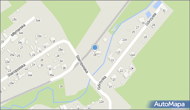 Starachowice, Górzysta, 19, mapa Starachowic