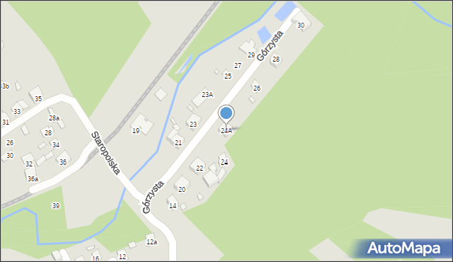 Starachowice, Górzysta, 24A, mapa Starachowic