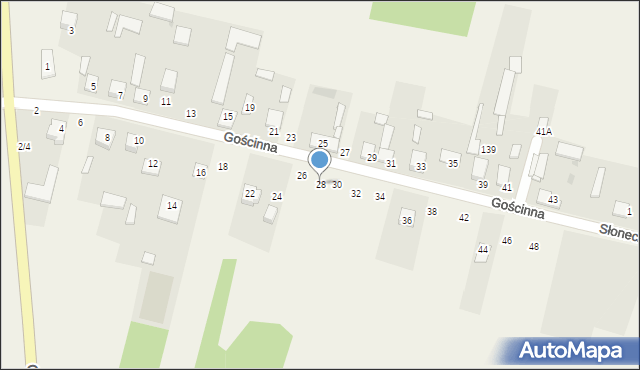 Stary Broniszew, Gościnna, 28, mapa Stary Broniszew