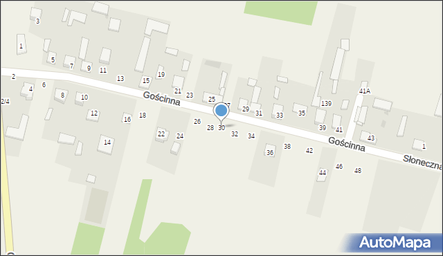 Stary Broniszew, Gościnna, 30, mapa Stary Broniszew