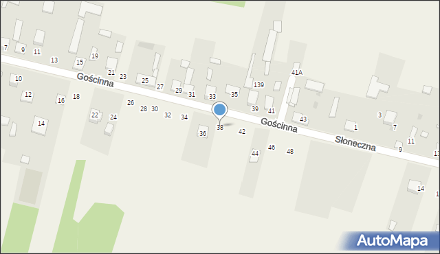 Stary Broniszew, Gościnna, 38, mapa Stary Broniszew