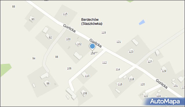 Staszkówka, Gorlicka, 104, mapa Staszkówka