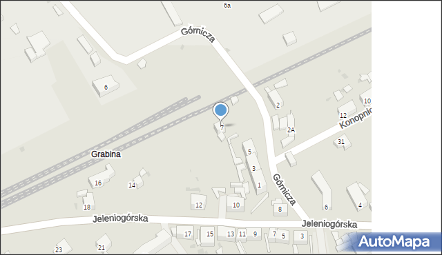 Strzegom, Górnicza, 7, mapa Strzegom