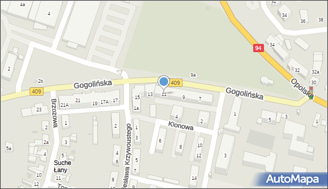 Strzelce Opolskie, Gogolińska, 11, mapa Strzelce Opolskie