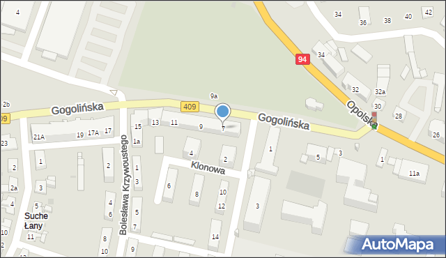 Strzelce Opolskie, Gogolińska, 7, mapa Strzelce Opolskie