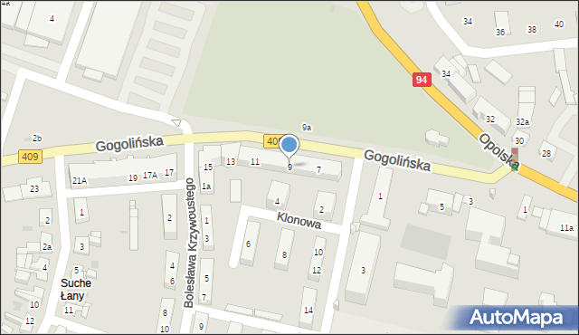 Strzelce Opolskie, Gogolińska, 9, mapa Strzelce Opolskie