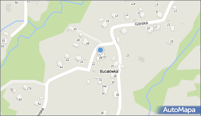 Sucha Beskidzka, Górska, 18, mapa Sucha Beskidzka