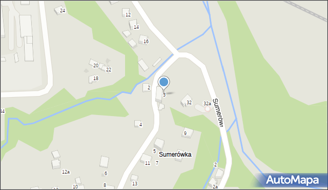 Sucha Beskidzka, Górska, 3, mapa Sucha Beskidzka