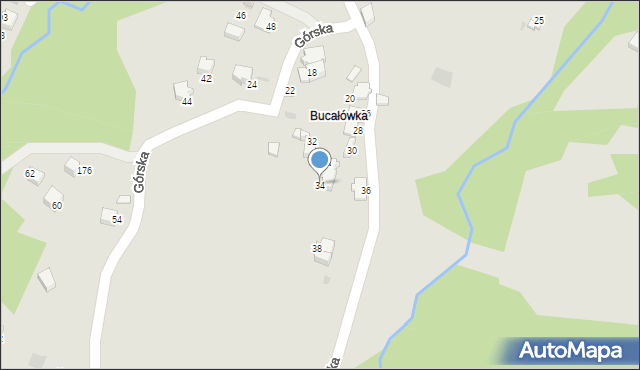 Sucha Beskidzka, Górska, 34, mapa Sucha Beskidzka