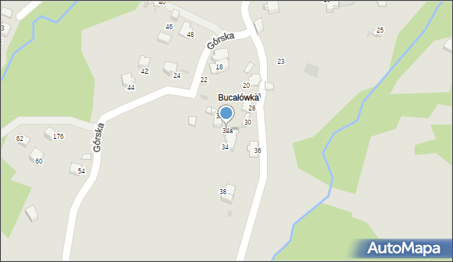 Sucha Beskidzka, Górska, 34a, mapa Sucha Beskidzka