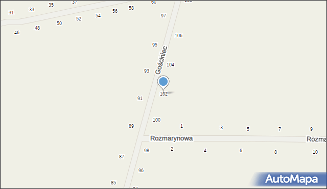 Suszno, Gościniec, 102, mapa Suszno