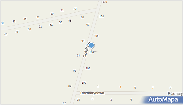 Suszno, Gościniec, 104, mapa Suszno