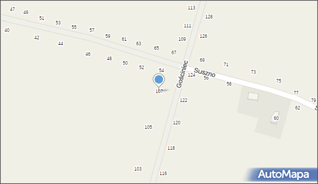 Suszno, Gościniec, 107, mapa Suszno