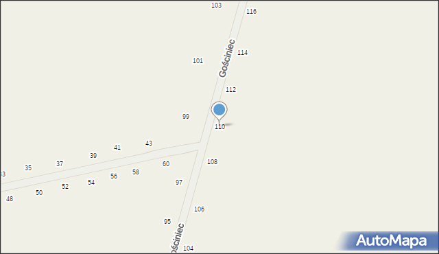 Suszno, Gościniec, 110, mapa Suszno