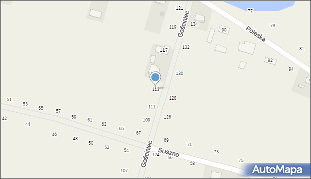 Suszno, Gościniec, 113, mapa Suszno