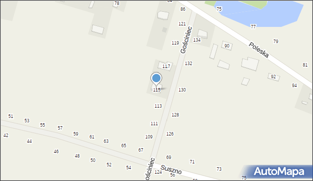 Suszno, Gościniec, 115, mapa Suszno
