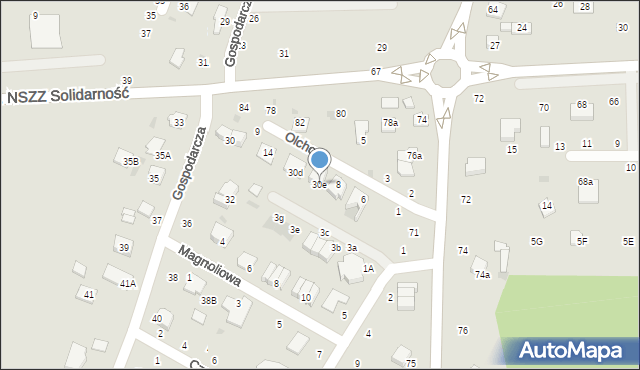 Świdnik, Gospodarcza, 30e, mapa Świdnika