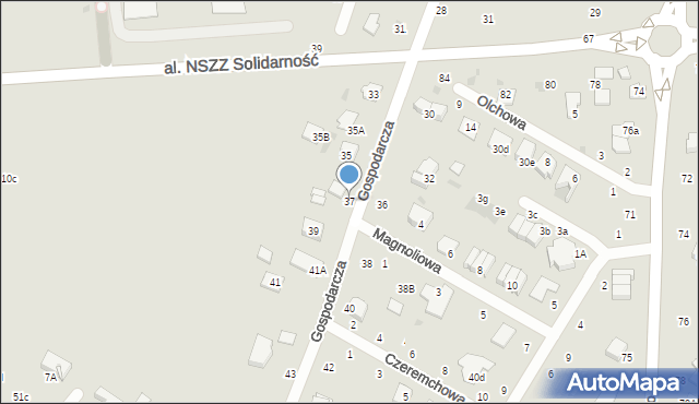 Świdnik, Gospodarcza, 37, mapa Świdnika