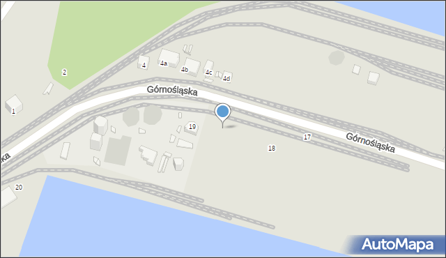 Szczecin, Górnośląska, 17, mapa Szczecina