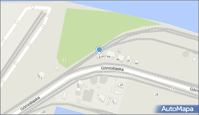 Szczecin, Górnośląska, 4, mapa Szczecina