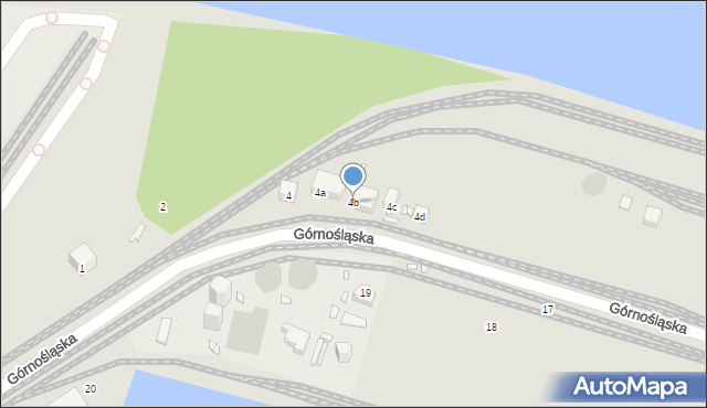 Szczecin, Górnośląska, 4b, mapa Szczecina