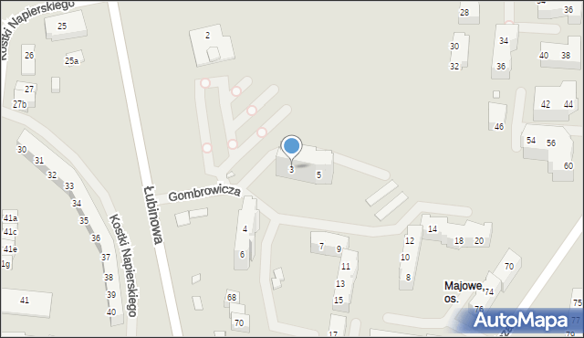 Szczecin, Gombrowicza Witolda, 3, mapa Szczecina