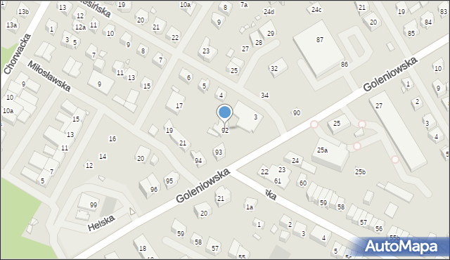 Szczecin, Goleniowska, 92, mapa Szczecina