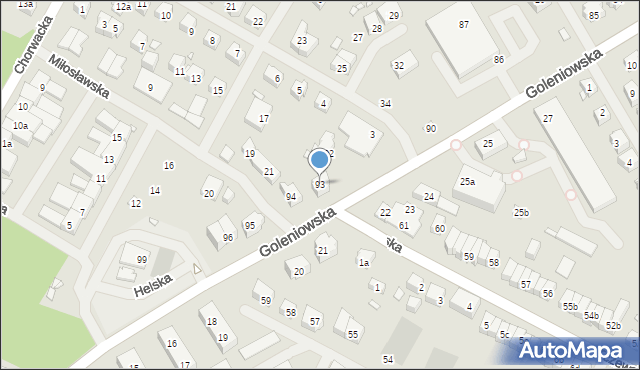 Szczecin, Goleniowska, 93, mapa Szczecina