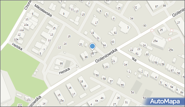 Szczecin, Goleniowska, 95, mapa Szczecina