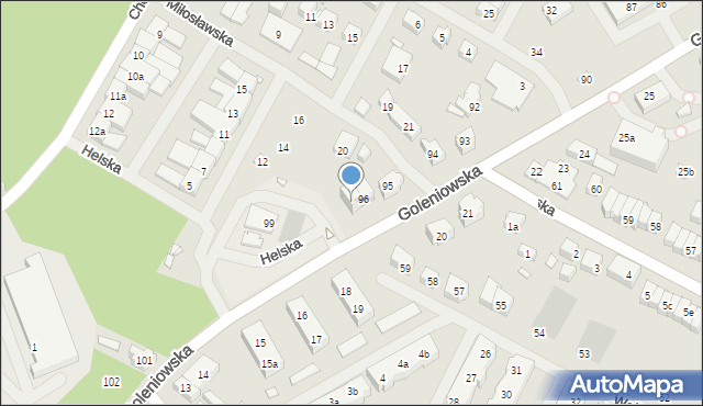 Szczecin, Goleniowska, 97, mapa Szczecina