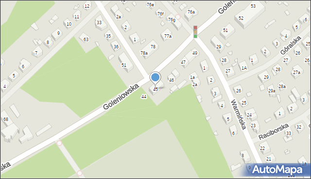 Szczecin, Goleniowska, 45, mapa Szczecina