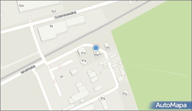 Szczecin, Goleniowska, 57b, mapa Szczecina