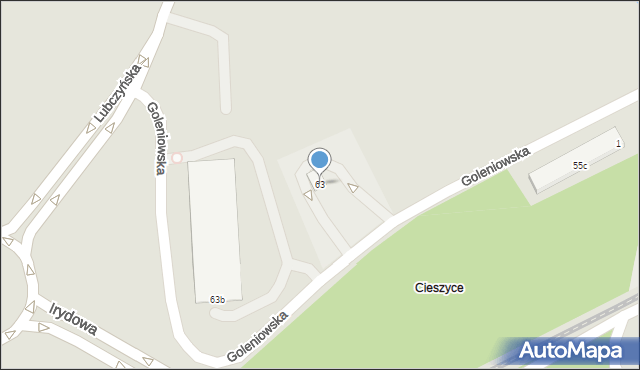 Szczecin, Goleniowska, 63, mapa Szczecina