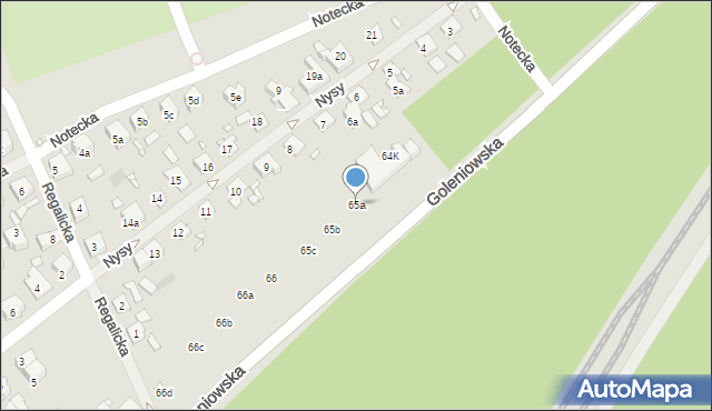 Szczecin, Goleniowska, 65a, mapa Szczecina