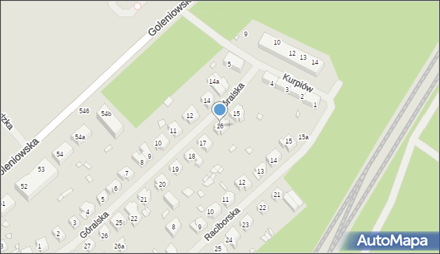 Szczecin, Góralska, 16, mapa Szczecina