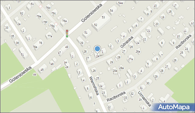 Szczecin, Góralska, 1A, mapa Szczecina